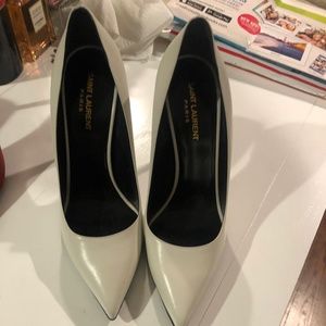 White Brand New YSL pointed toe heels
